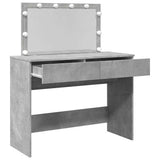 Dressing Table with LED Concrete Grey 100x40x120 cm 848209