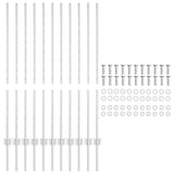 Embedded Fence Post 11 pcs Silver 160 cm Powder-Coated Steel 42006299