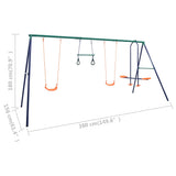 Swing Set with Gymnastic Rings and 4 Seats Steel 92315