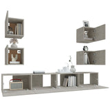 6 Piece TV Cabinet Set Concrete Grey Engineered Wood 3114265