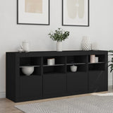 Sideboard with LED Lights Black 163x37x67 cm 3209073