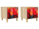 Bedside Cabinet HEESCH 2 pcs Sonoma Oak 36 x 33 x 50 cm 8007208