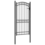 ZNTS Fence Gate with Arched Top Steel 100x200 cm Black 146372