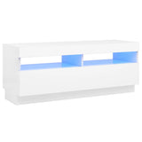 ZNTS TV Cabinet with LED Lights White 100x35x40 cm 804454