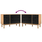 Drawer Cabinet OTTA Black 111 x 43 x 73.5 cm Solid Pine Wood 42041751