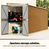 Garden Shed Wood Look Brown Galvanised steel Large Garden Shed 316232