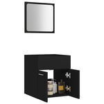 ZNTS 2 Piece Bathroom Furniture Set Black Engineered Wood 804774