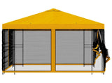 Garden Gazebo with Sidewalls 3 x 3 m Yellow Polyester and Steel 900344