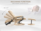 Swivel Recliner Chair and Footstool, Faux Leather Massage Recliner Armchair with Remote Control and T3398P328086