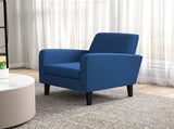 Linen-Look Boxy Armchair - Blue T3398P329957
