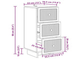Drawer Cabinet Black 33 x 34.5 x 90 cm Engineered Wood 893926