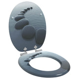 Soft-Close Toilet Seat Grey 44 x 38 cm MDF board 42027177
