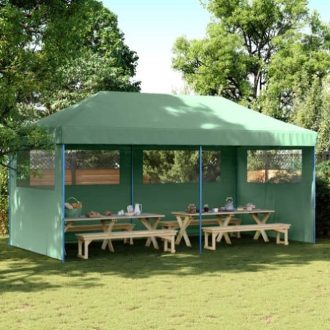 Foldable Party Tent Pop-Up with 3 Sidewalls Green 4004944