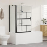 Bath Shower Screen Black and Transparent 80 x 68 x 128 cm 42018556