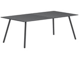 Rectangle Garden Table with Slat Top, Steel Frame, Outdoor Table for 6 Person, 150 x 80 x 74 cm, T3398P327951