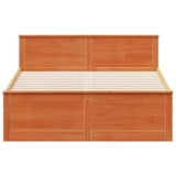 Bed Frame without Mattress with Headboard Wax Brown 140x190 cm Solid Wood Pine 3308779