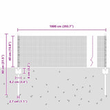 Welded Wire Fence with Post 10 x 0.4 m PVC-Coated Steel 3336546