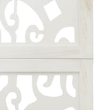 Room Divider 6 Panels White Solid Wood Paulownia 358748