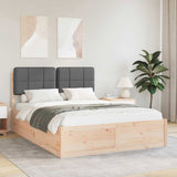 Bed Frame with Upholstered Headboard Dark Grey 160 x 200 cm 3398185