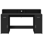 Desk with LED Lights Black 160x55x91 cm Engineered Wood 3309430