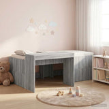 Kids'High Bed Frame with Desk Grey Sonoma 90 x 200 cm 3422656