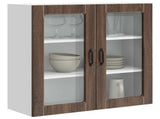 Wall Glass Cabinet PORTO Brown Oak 80 x 31 x 80 cm 885422