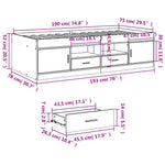 ZNTS Daybed with Drawers without Mattress Grey Sonoma 75x190 cm Small Single 3280263