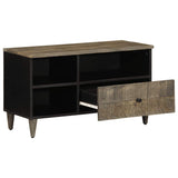 ZNTS TV Cabinet Black 80x33x46 cm Solid Wood Mango 4017809