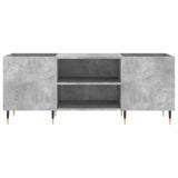 Record Cabinet Concrete Grey 121x38x48 cm Engineered Wood 831672