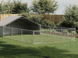 Outdoor Dog Kennel with Run 7x3x1.9 m Galvanised Steel 3329244