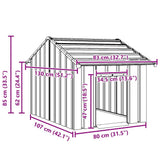 Dog House with Roof 83x130x85 cm Galvanised Steel 4100916