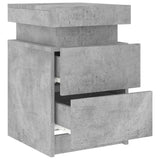Bedside Cabinets with LED Lights 2 pcs Concrete Grey 35x39x55 cm 836756
