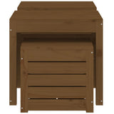 3 Piece Garden Box Set Honey Brown Solid Wood Pine 823958