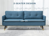 Modern Two Seater Sofa, Button Tufted Loveseat with Cushions and Steel Legs for Living Guest T3398P341444