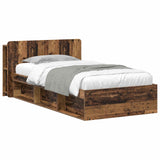 Bed Frame with Storage Old Wood 90 x 190 cm Engineered Wood 3433331