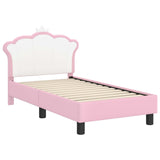 Toddler Bed Frame with Headboard Pink 70 x 140 cm PU 42011079