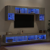 6 Piece TV Wall Units with LED Grey Sonoma Engineered Wood 3216709