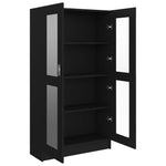 ZNTS Vitrine Cabinet Black 82.5x30.5x150 cm Engineered Wood 802760