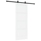 Sliding Door White and Black 78 x 202 cm Solid Pine Wood 3333331