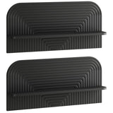 Wall Shelf 2 pcs Black 80.5 x 13.5 x 37.5 cm Engineered Wood 8014951