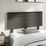 Bed Headboard Grey 144x6x82.5 cm Solid Wood Pine 819172