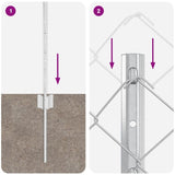 ZNTS Garden Fence Set Set of 2 Galvanised steel Large Durable 3336306