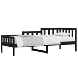 Day Bed without Mattress Black 80x200 cm Solid Wood Pine 840369