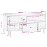 TV Cabinet Black 100x33x46 cm Solid Wood Mango 356835
