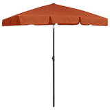Beach Parasol Terracotta Polyester 180x120 cm Tiltable 314724