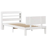 Bed Frame with Headboard without Mattress White 75x190 cm Small Single 3306812