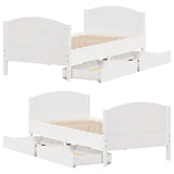 Bed Frame without Mattress White 90x200 cm Solid Wood Pine 3301807