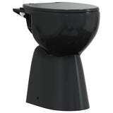 Rimless Toilet 7 cm Extra Height Soft Close Ceramic Black 145780