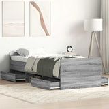 Bed Frame without Mattress Grey Sonoma 90x190 cm Single 3203815