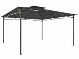 3 x 3 m Gazebo, Garden Gazebo with 2-Tier Roof, Metal Frame, Dark Grey T3398P554339